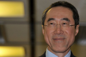 Hong Kong chief executive candidate Henry Tang confirms his candidacy, Feb. 20, 2012.