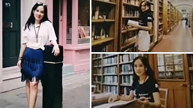 Sichuan schoolteacher Yu Zhirong is shown in undated photos released by her family after her disappearance.