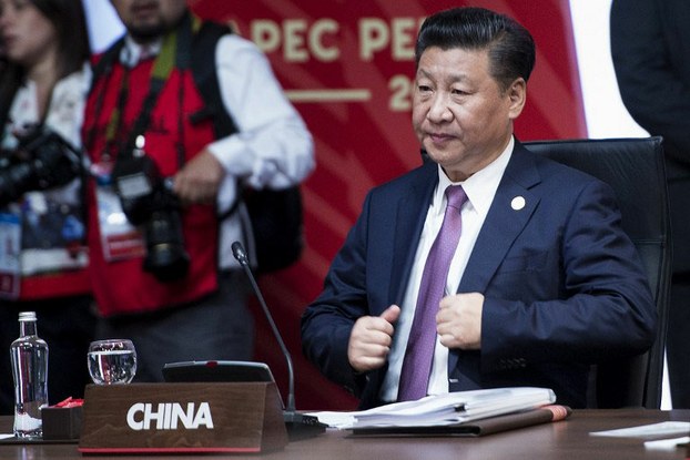 China's President Xi Jinping at the Asia-Pacific Economic Cooperation Summit in Lima, Peru, Nov. 20, 2016. 