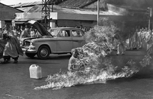 The 1963 self-immolation of Vietnamese monk Thich Quang Duc in Saigon, captured in an iconic black-and-white photo by AP journalist Malcolm Browne, "shook the conscience of the world."